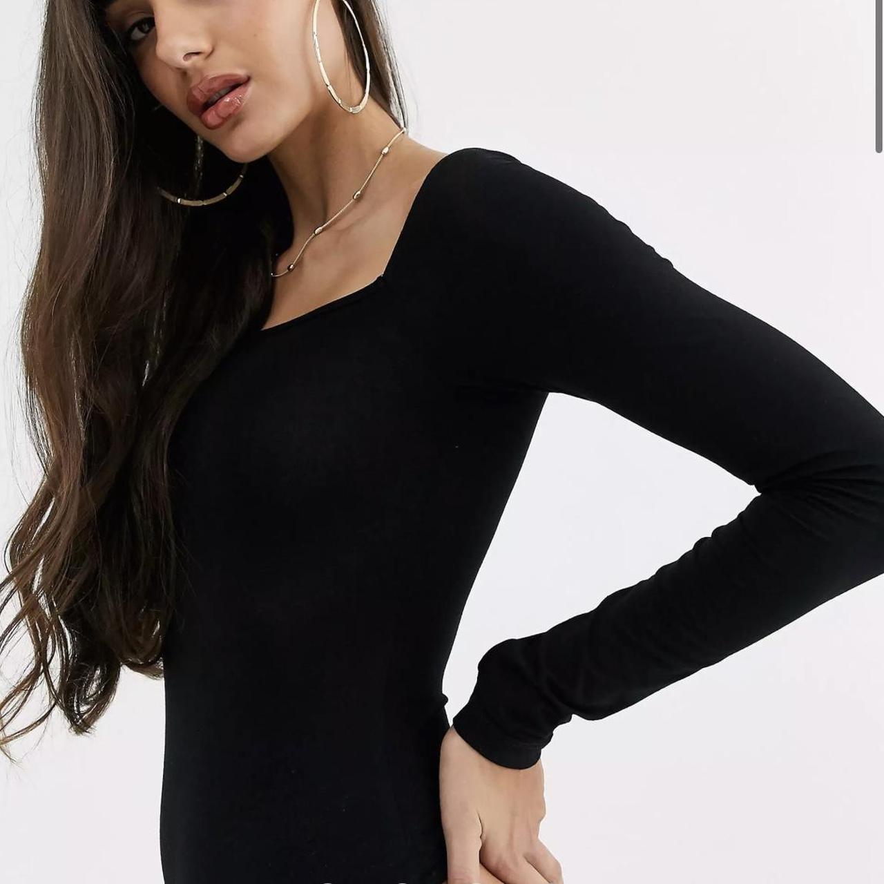 ASOS DESIGN square neck top in black