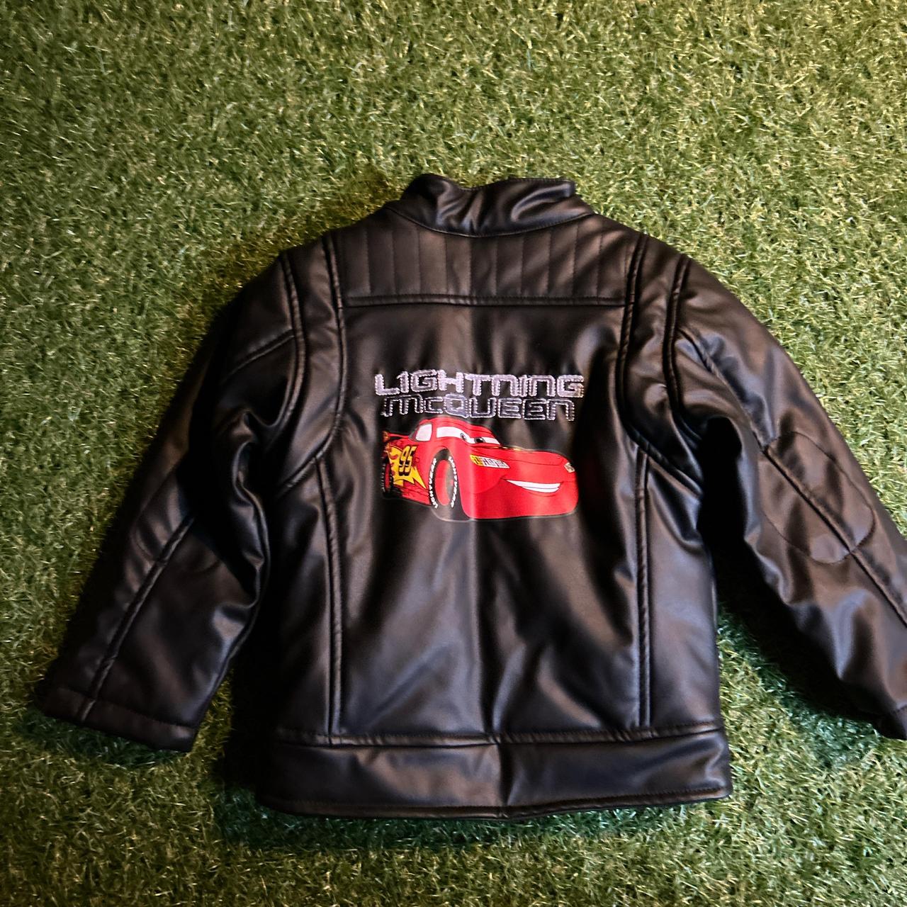 Kids lightning McQueen faux leather jacket new with