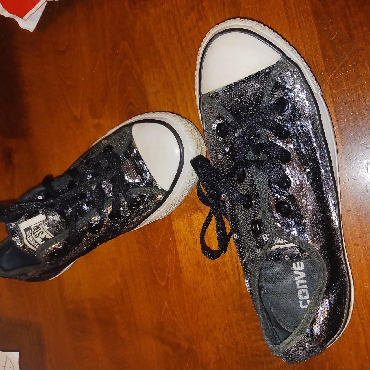 Black sequin converse shops