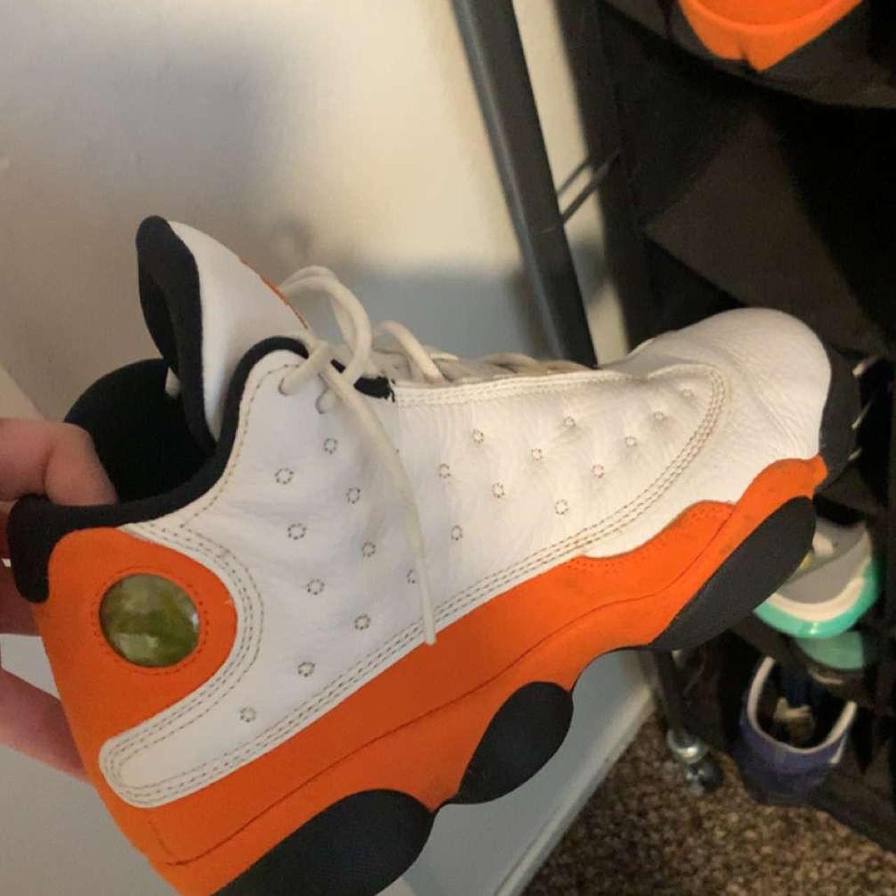 Jordan Starfish 13s, Size 7 in men’s, orange black... - Depop