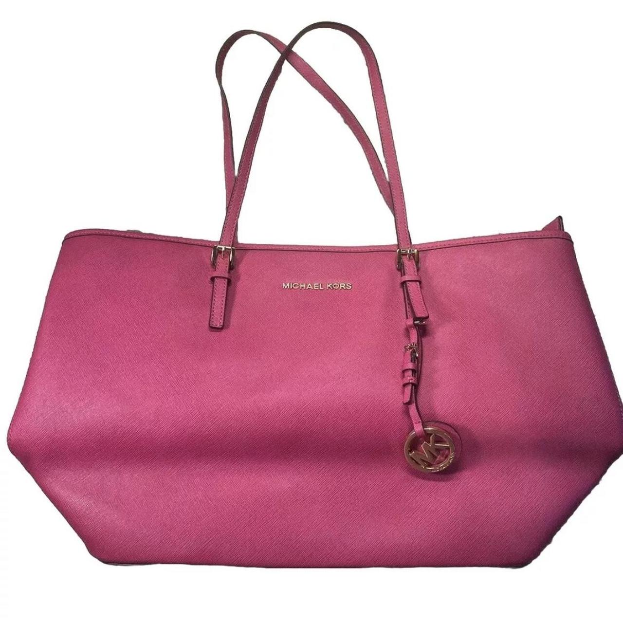 Hot pink michael kors tote bag online