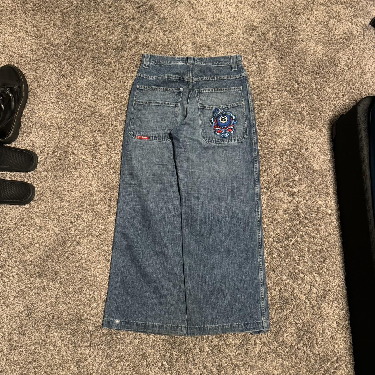 flaming skull 8 ball tribal jncos pretty much | Depop