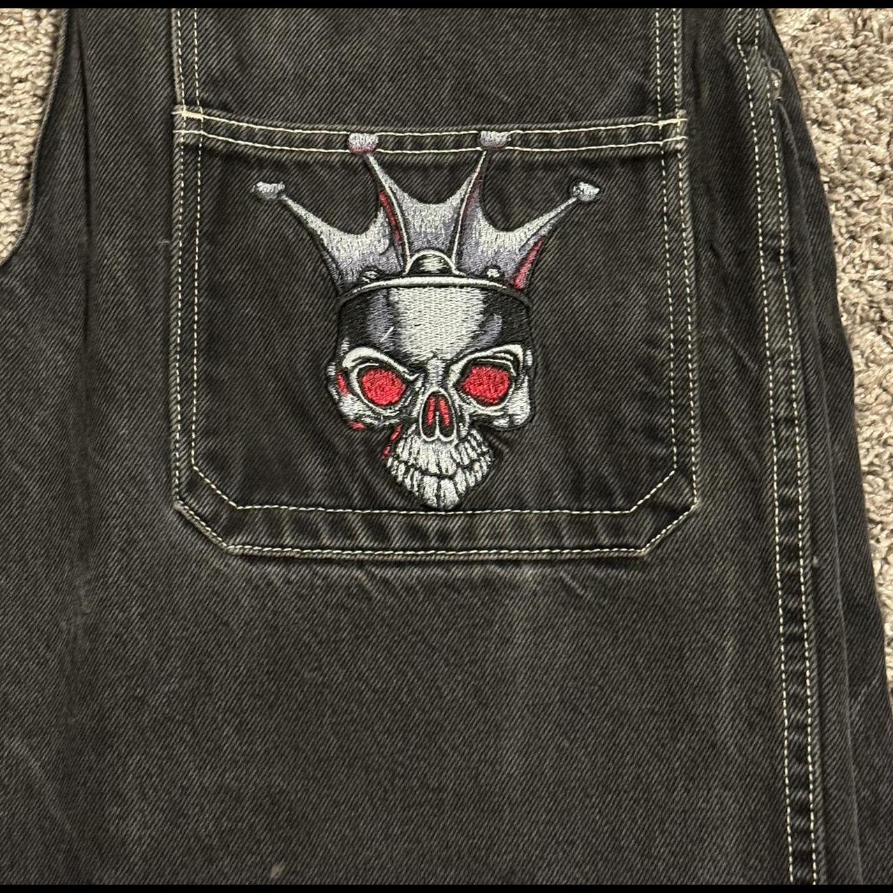 flaming skull 8 ball tribal jncos pretty much | Depop