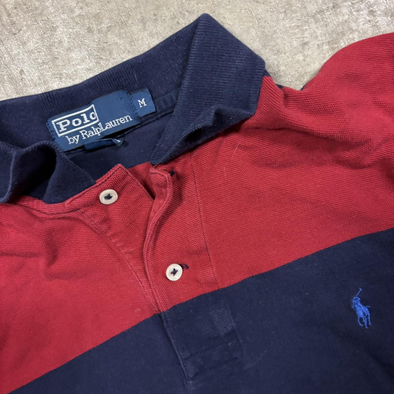 Red And Navy Striped Polo Ralph Lauren Long Sleeve Depop