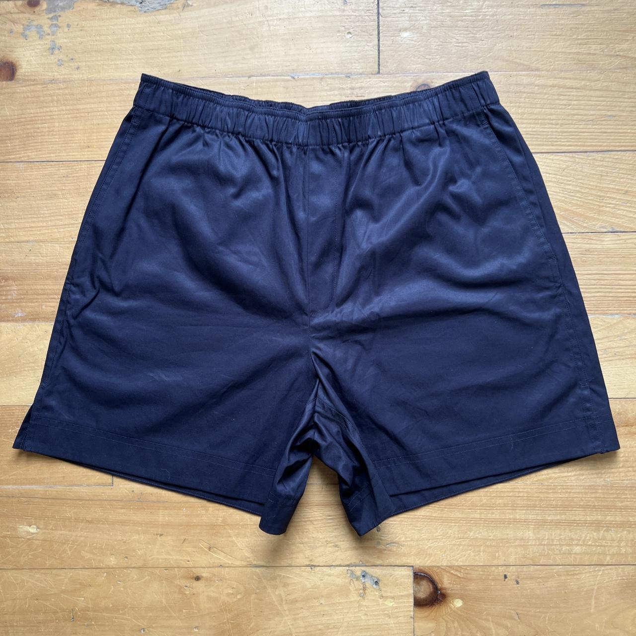 Helmut Lang Women's Navy Shorts | Depop