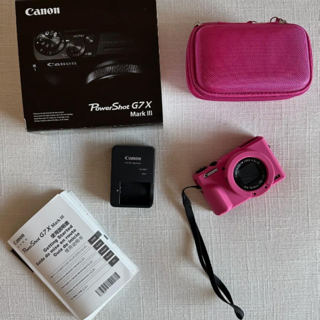 canon g7x mark iii camera with pink case The... - Depop