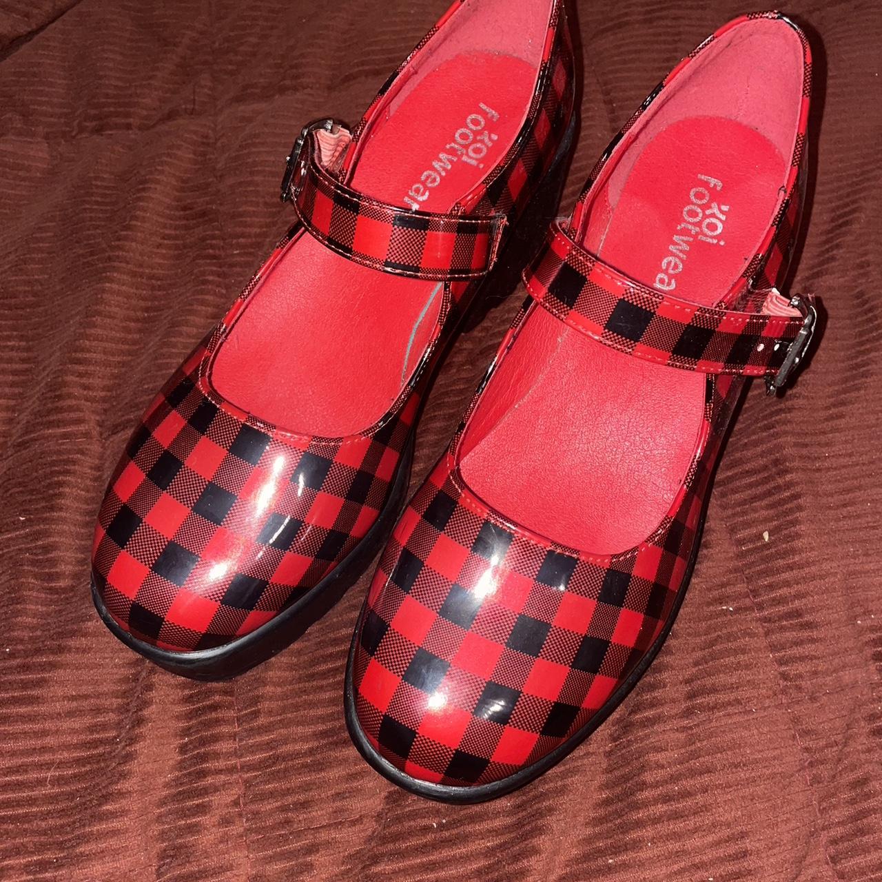 Koi Footwear Women's Black and Red Footwear Depop