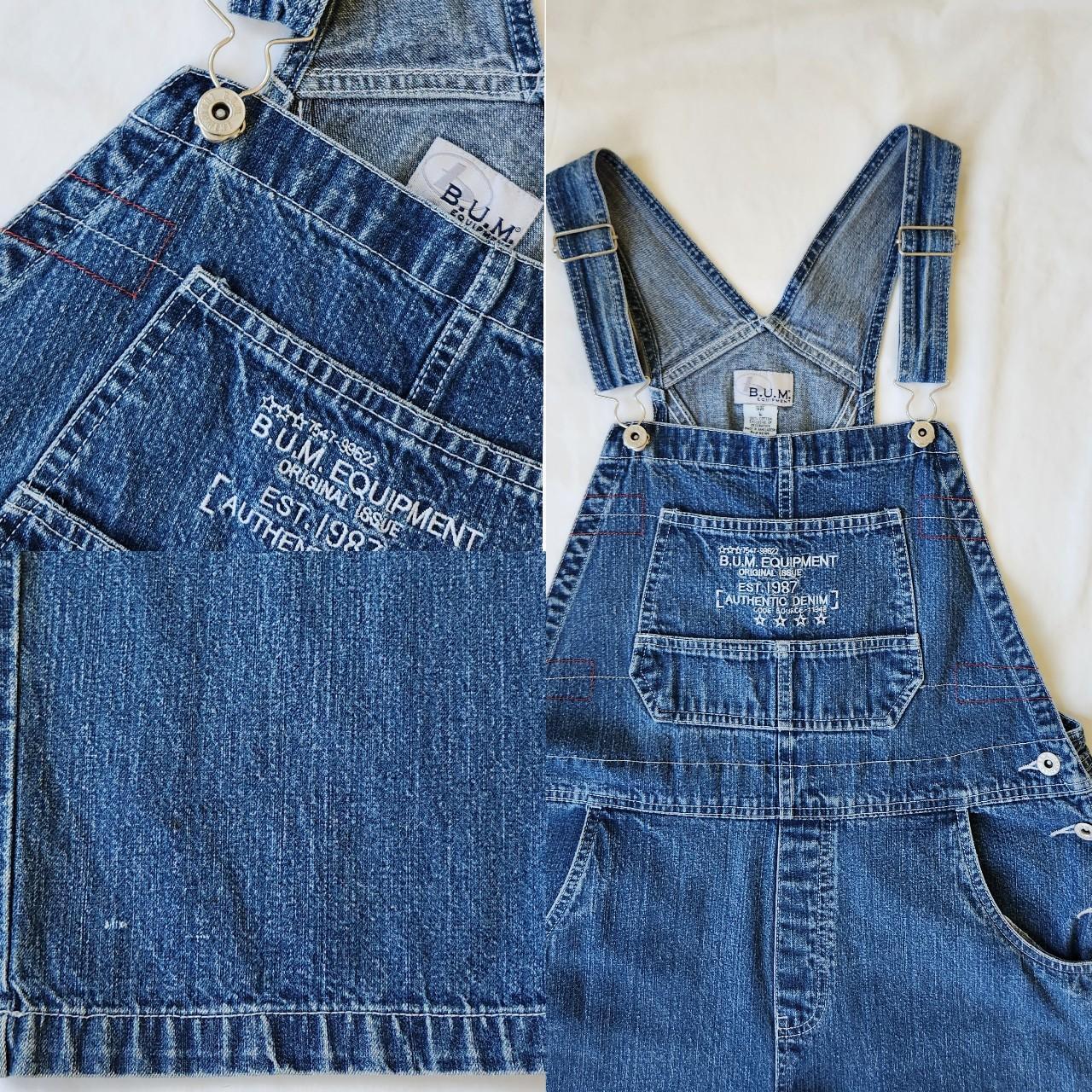 B.U.M. Equipment Women's Red and Blue Dungarees-overalls | Depop