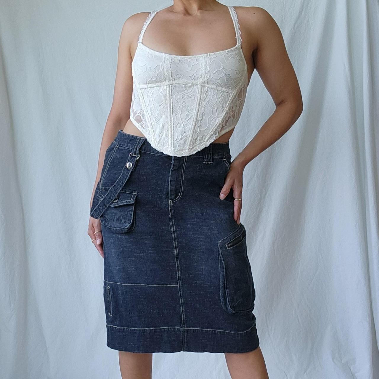 Black utility hotsell denim skirt