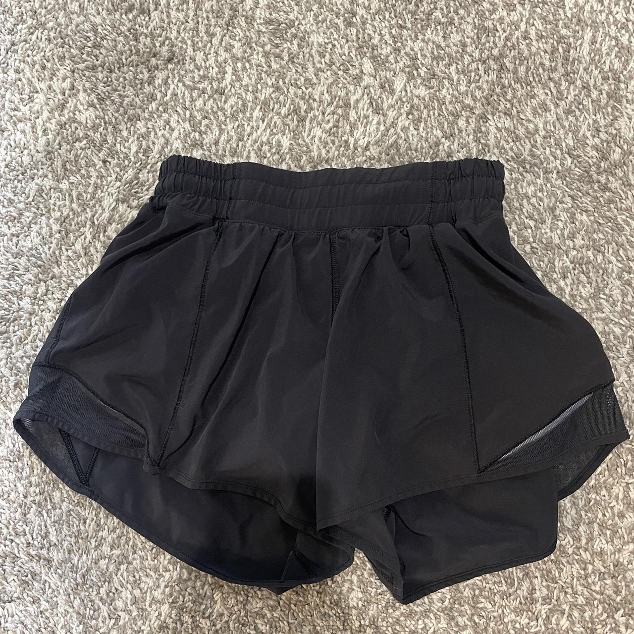 Black Lululemon shorts with built-in liner... - Depop