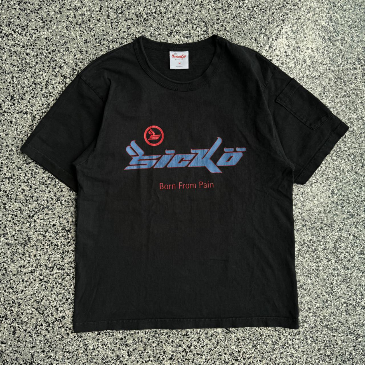 Sickö 'Born from Pain' Black Tee Fews cracks on the | Depop Sickö 'Born from Pain' Black Tee Fews cracks on the | Depop