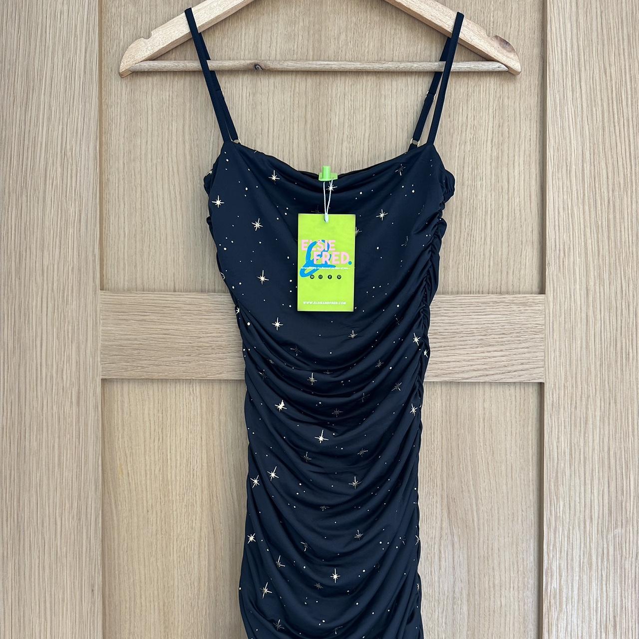 black elsie and fred star dress ruched, Depop