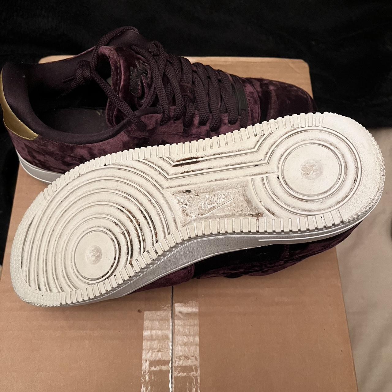 burgundy velvet air force 1