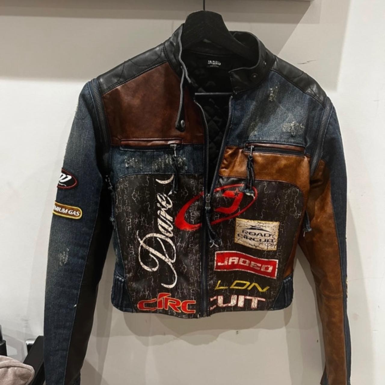 Jaded London - Denim biker jacket Size XS Condition: | Depop
