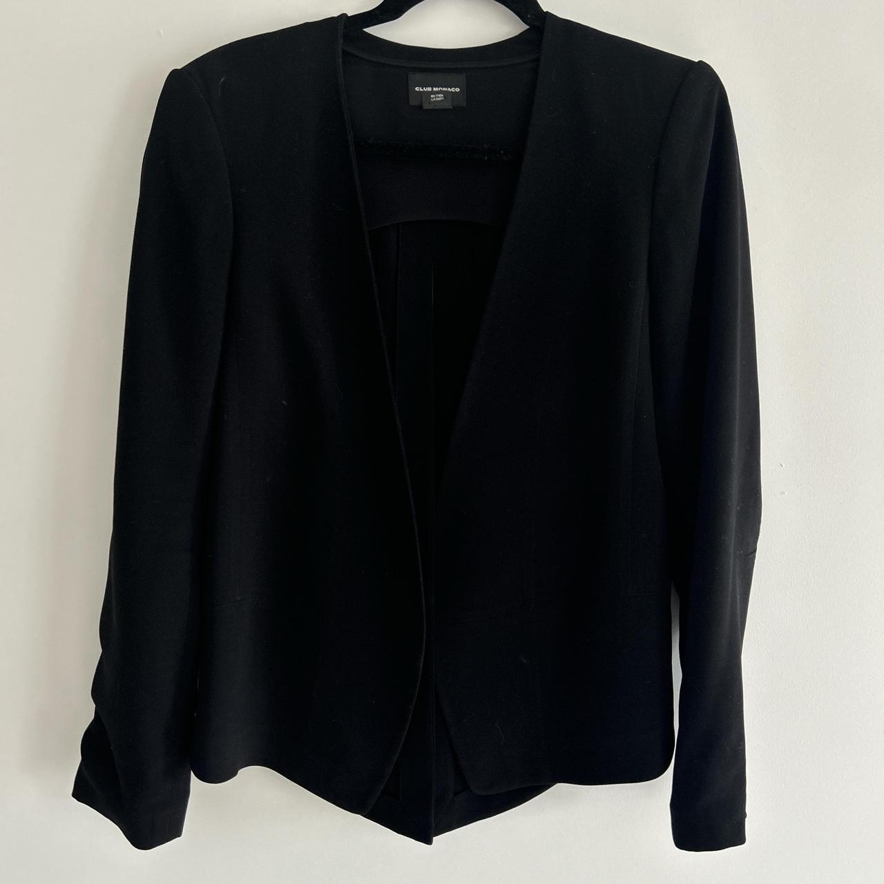 Club Monaco “Ursula” black blazer with slit Depop