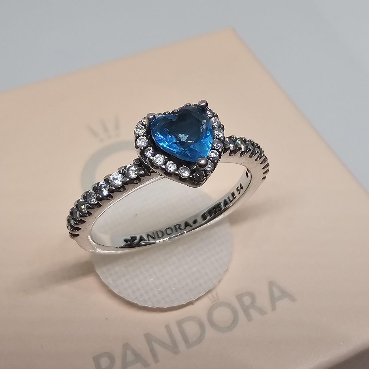New Pandora Baby Blue Sparkling Elevated Heart Ring