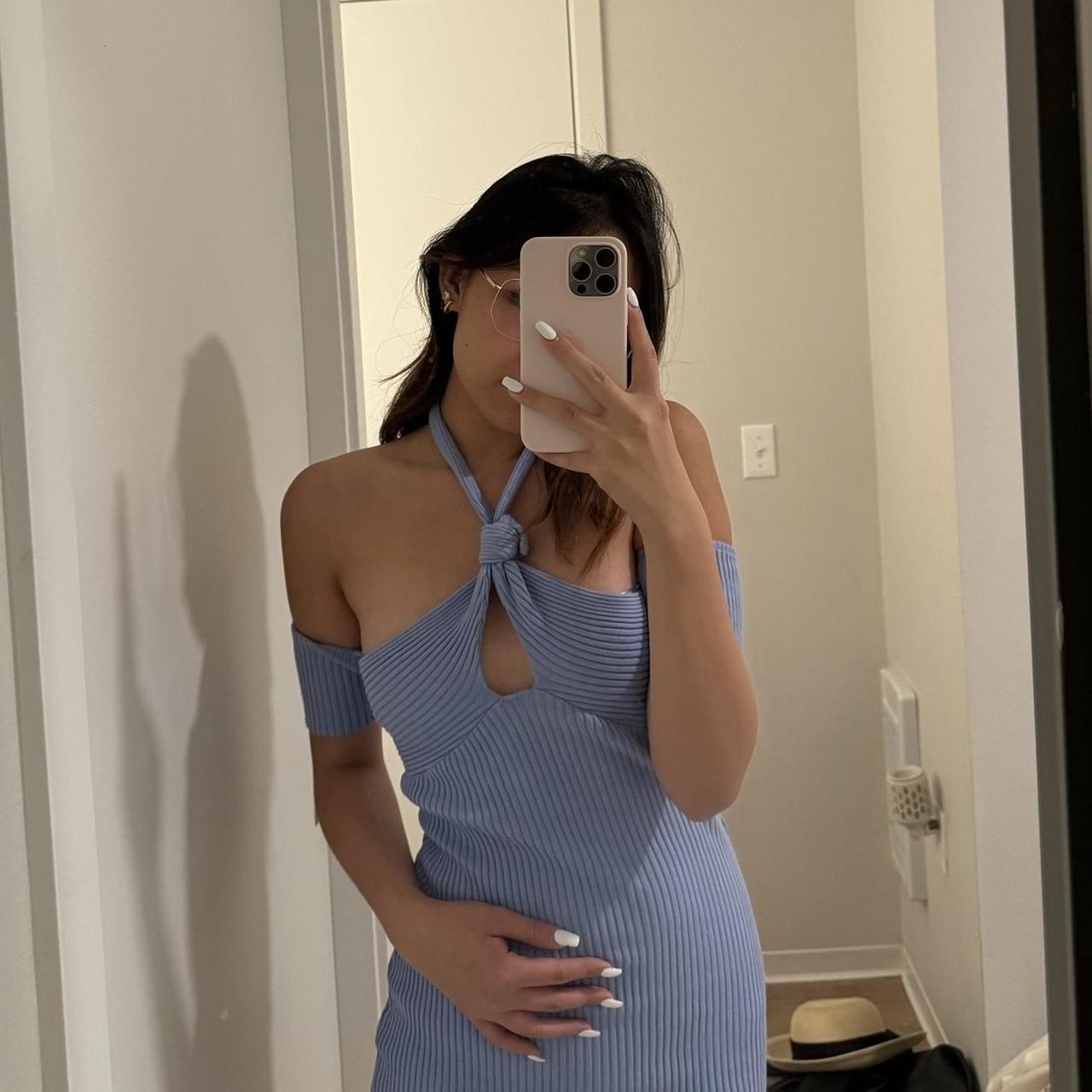 Blue short tight dress (only wore once) - going out... - Depop