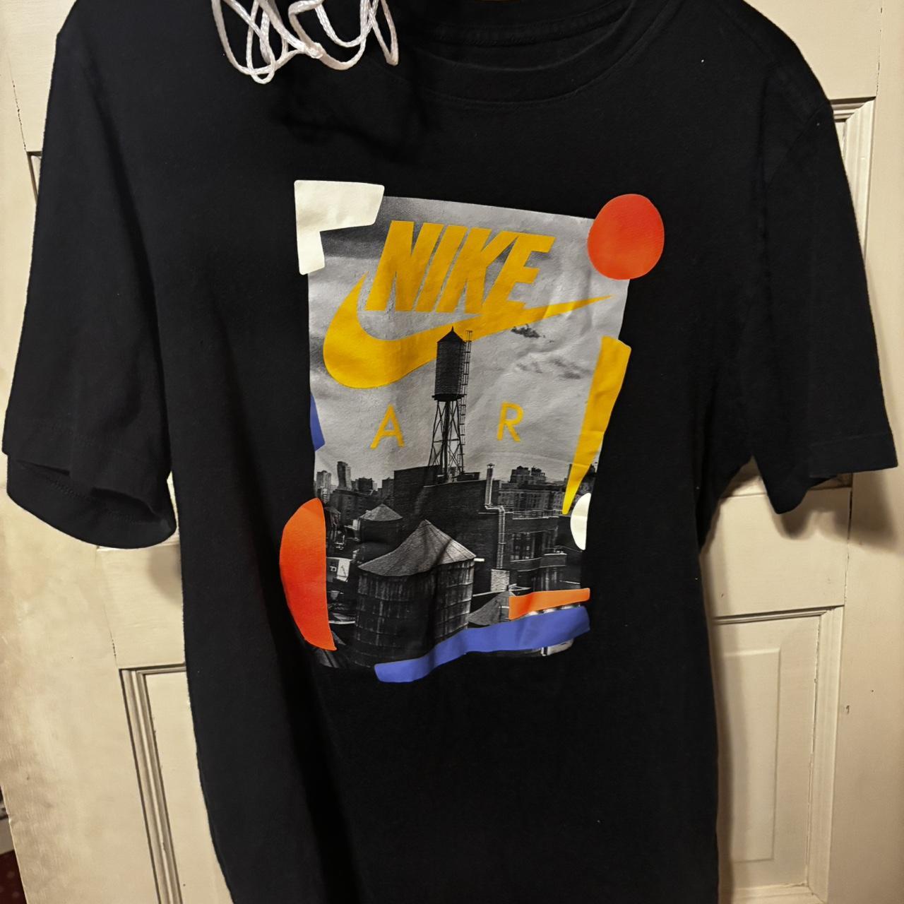 Nike black and yellow graphic vintage streetwear y2k... | Depop