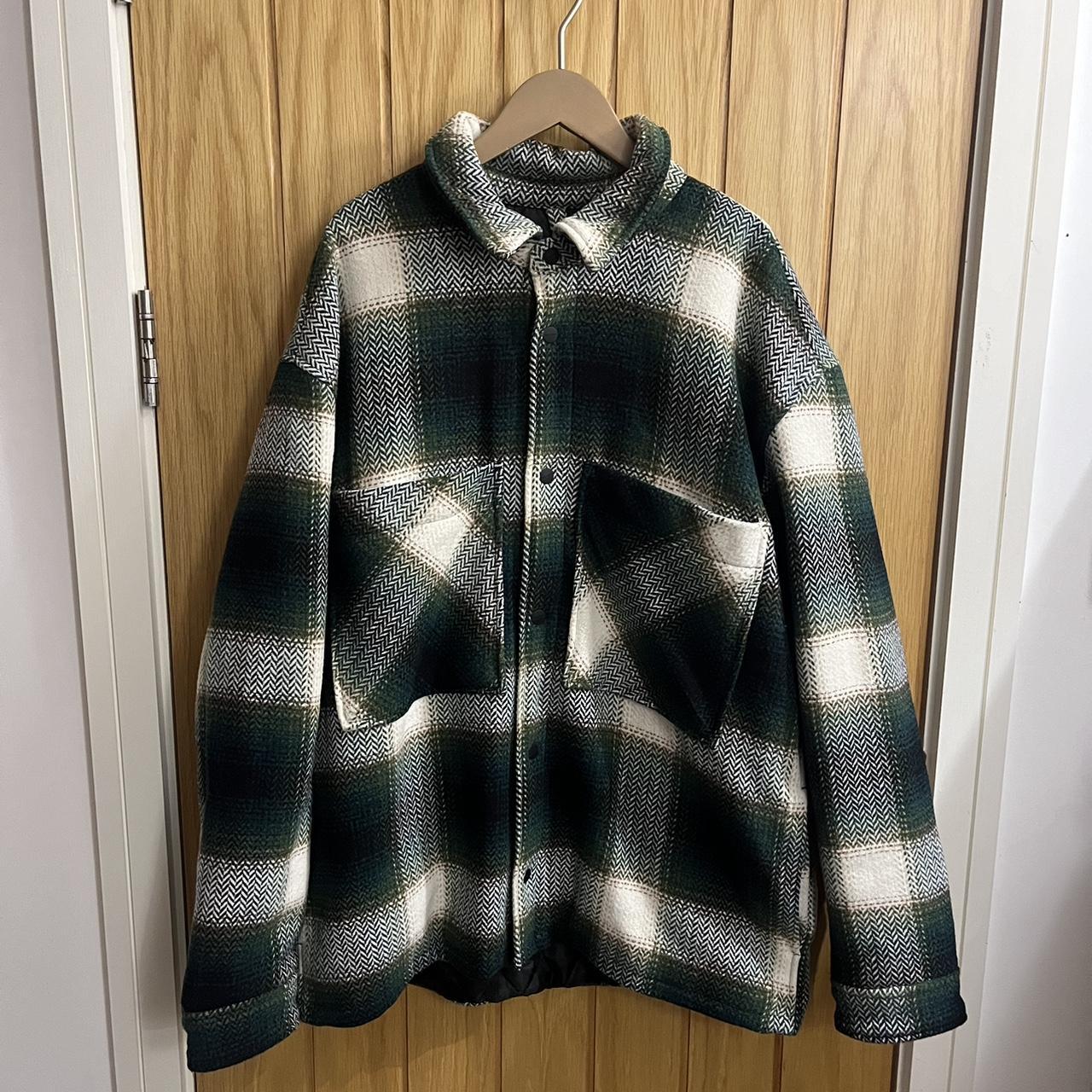 Bershka Brushed Check Overshirt, Size: XL, Worn