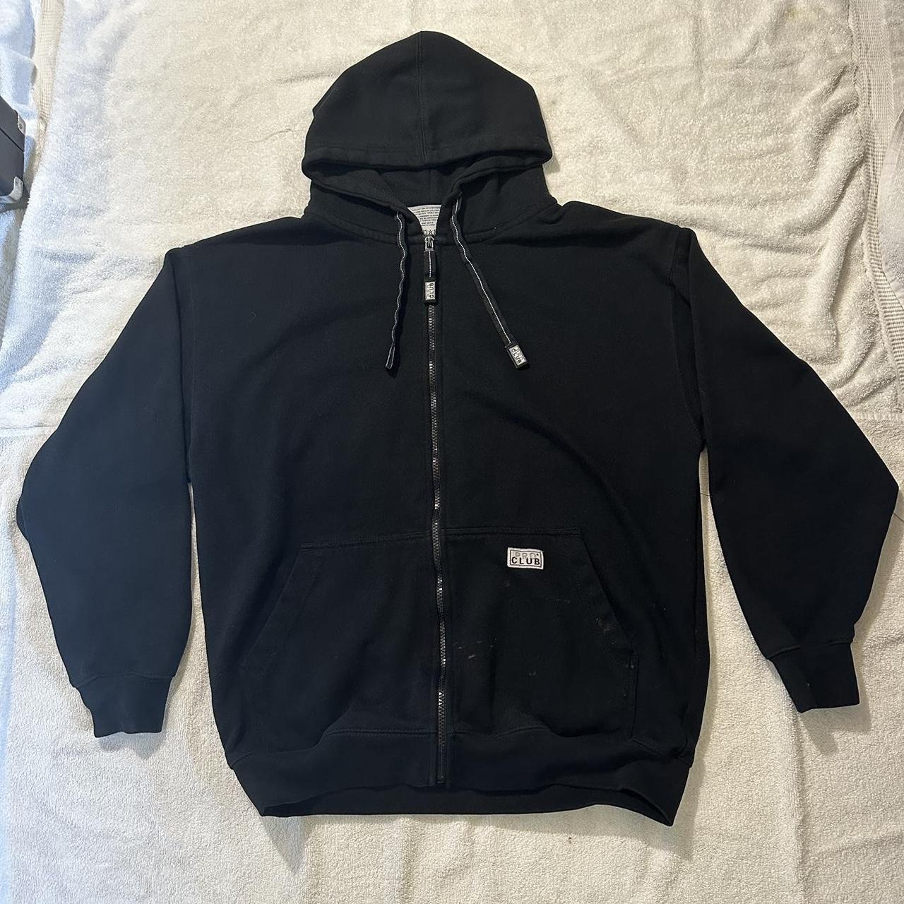 Pro Club Heavyweight Black Zip-Up Hoodie Size... - Depop