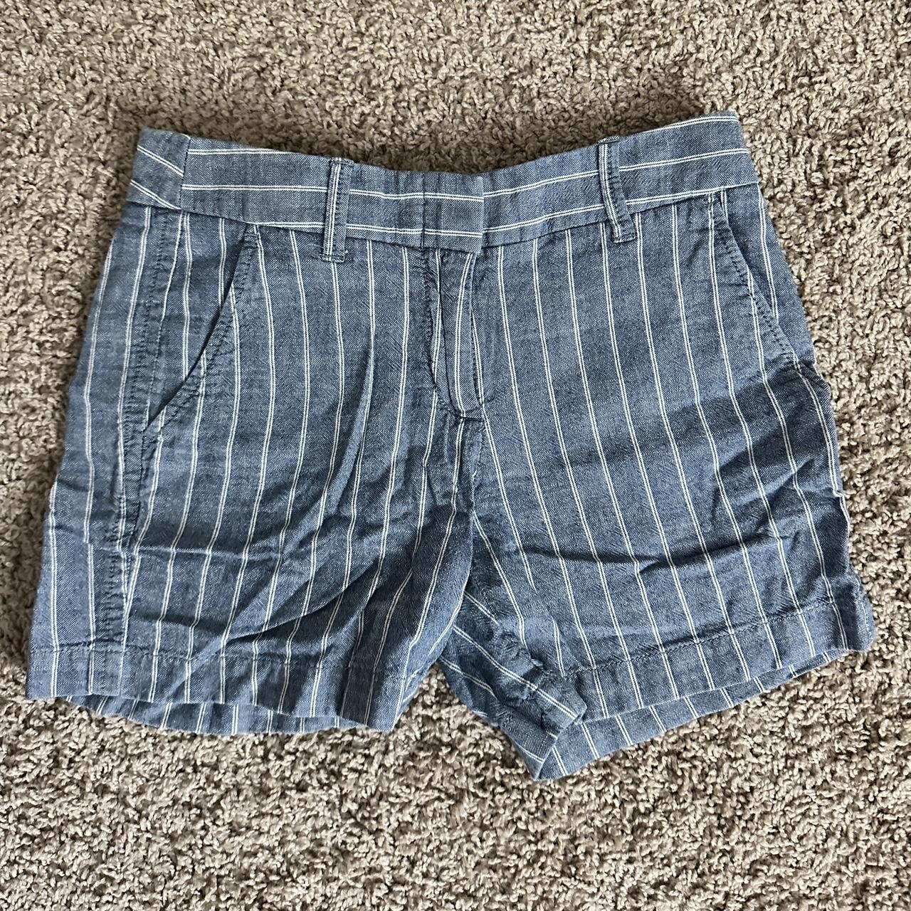 J.Crew Women's White and Blue Shorts | Depop