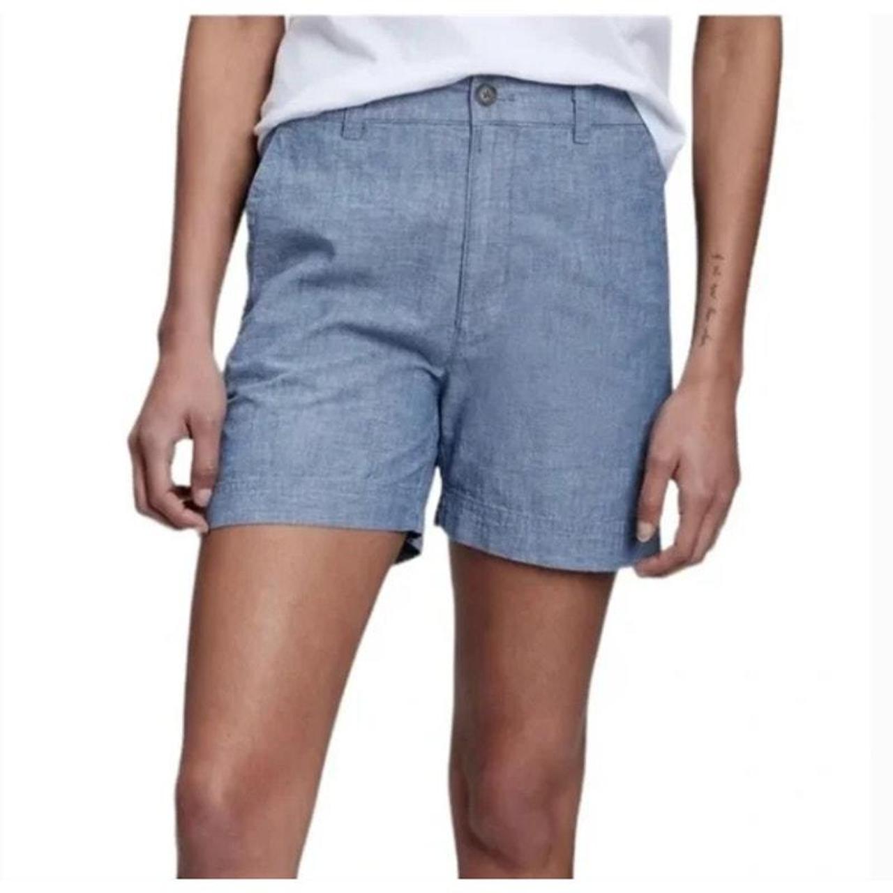 NWT GAP Girlfriend Khaki Shorts in Blue Depop