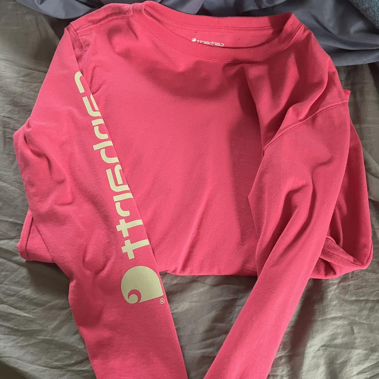 Pink carhartt long sleeve t shirt Bright hot pink... - Depop