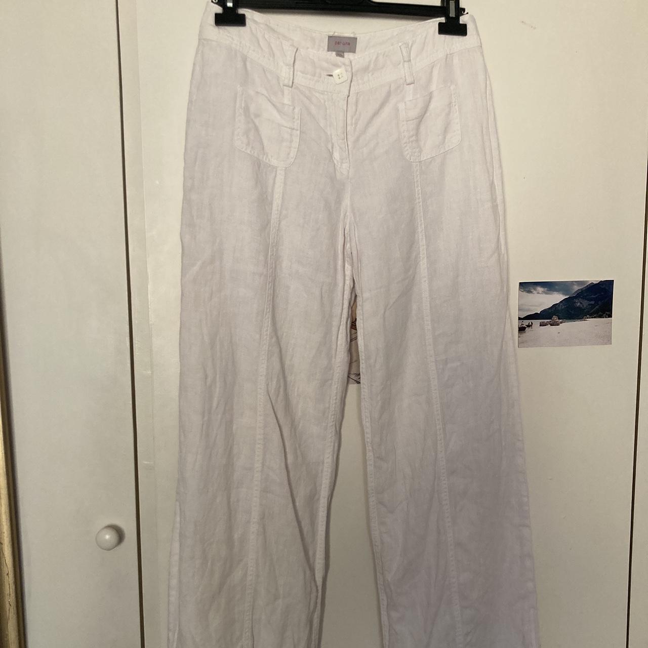 Marks & Spencer Women's White Trousers Depop