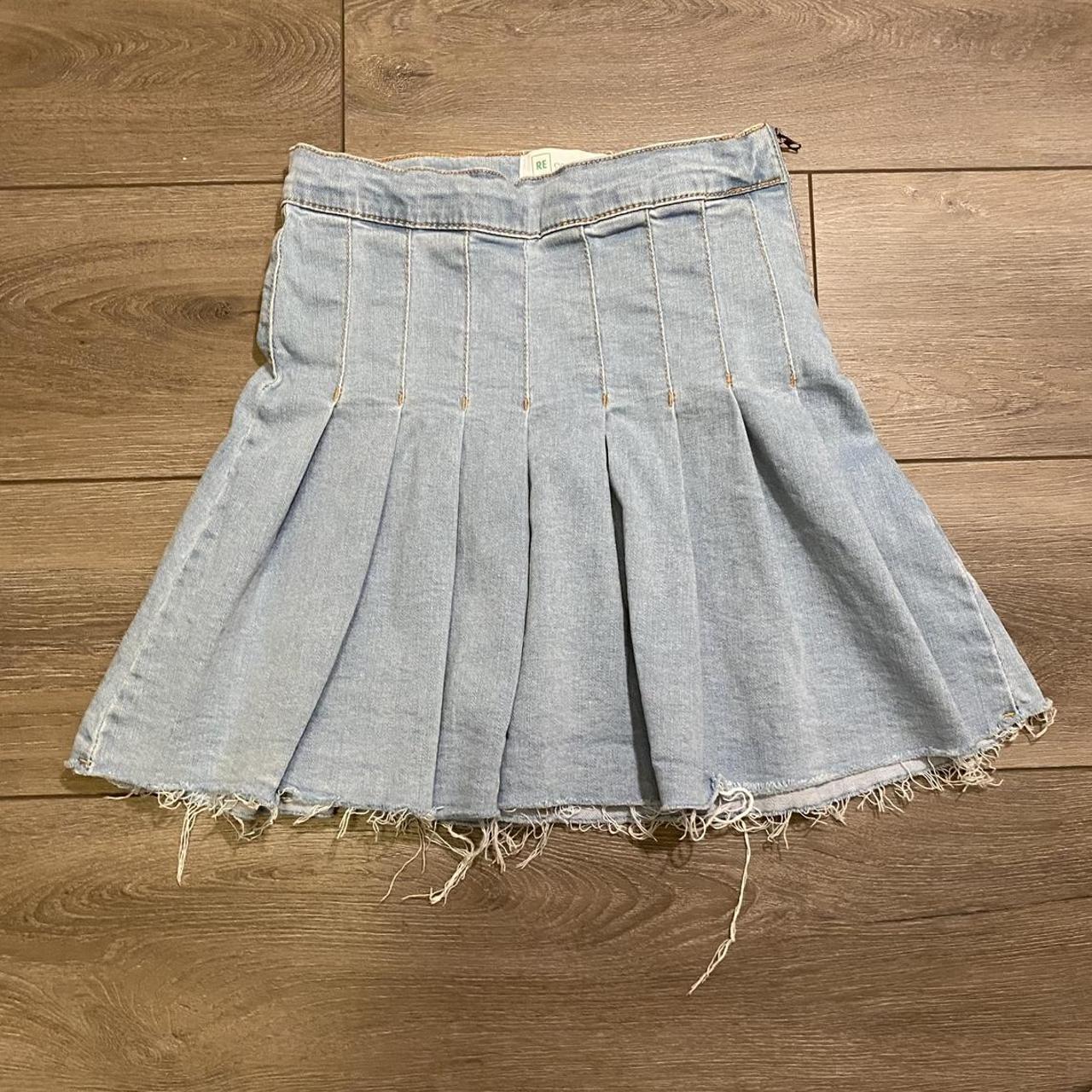 Denim tennis skirt Light wash tennis skirt. Zips... - Depop