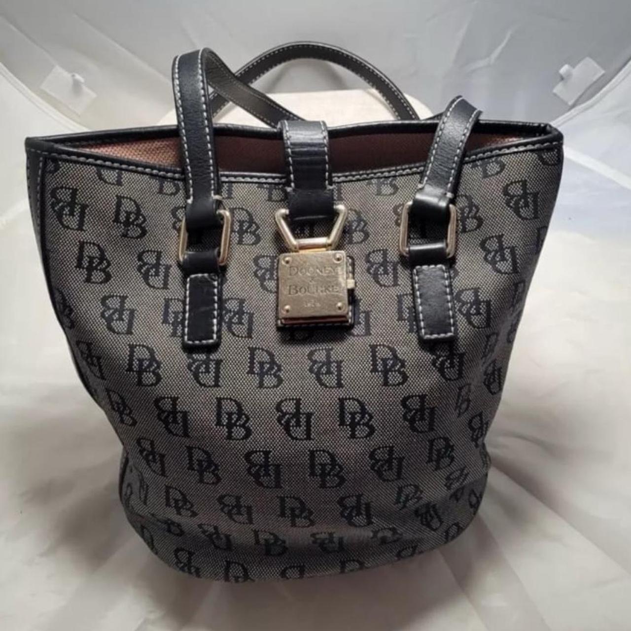 Dooney & Bourke Gray Logo Canvas Tote Bag Women selling Vintage