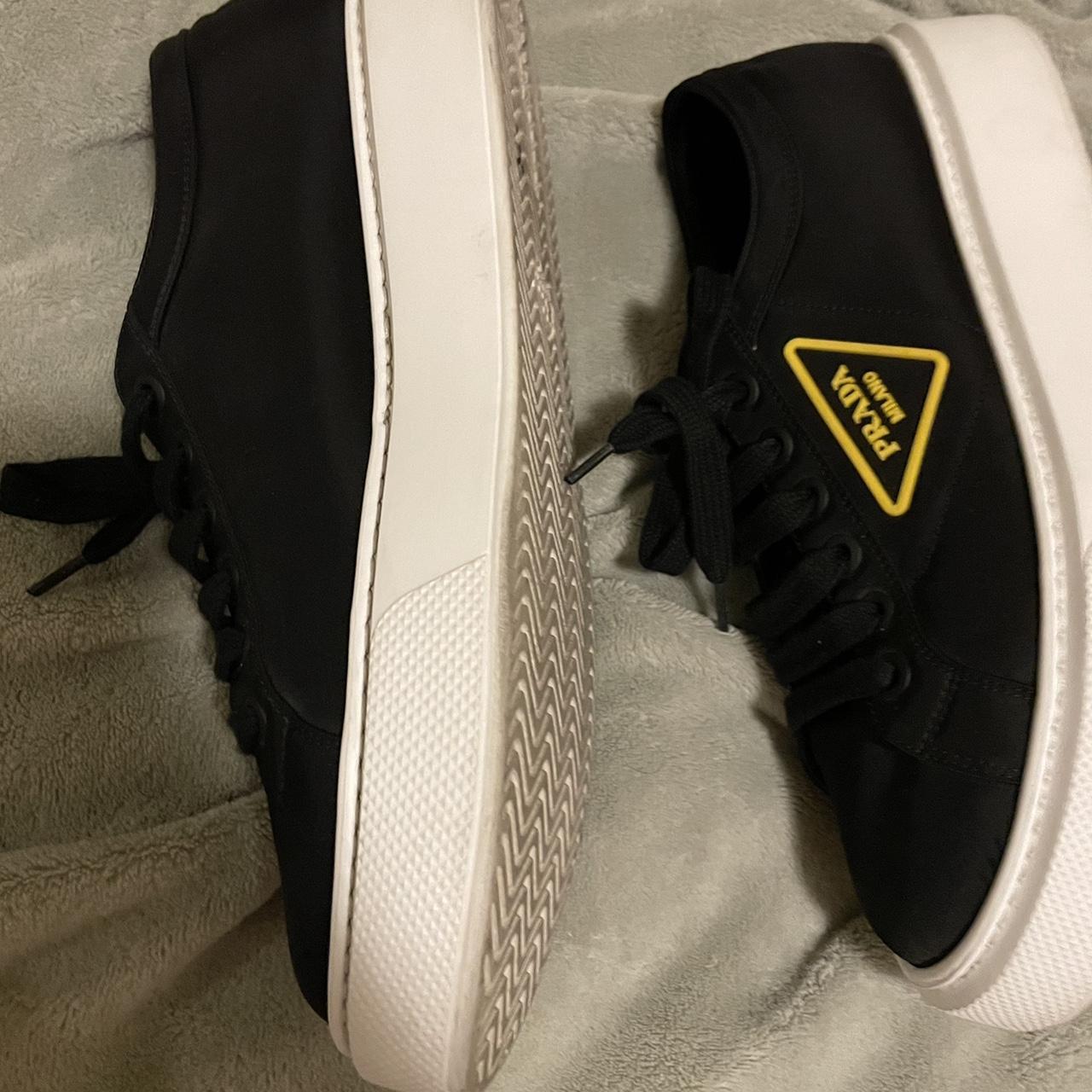 Black and yellow prada sneakers hotsell