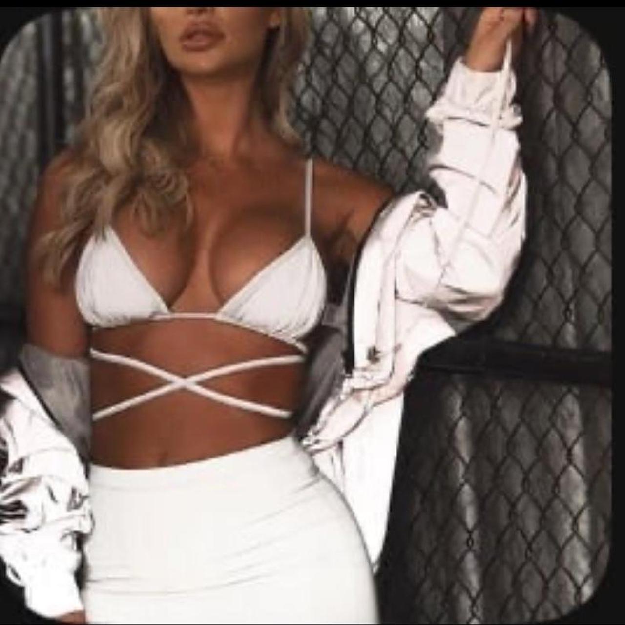 Fashion Nova Silver Can t Hide Reflective Skirt Set. Depop