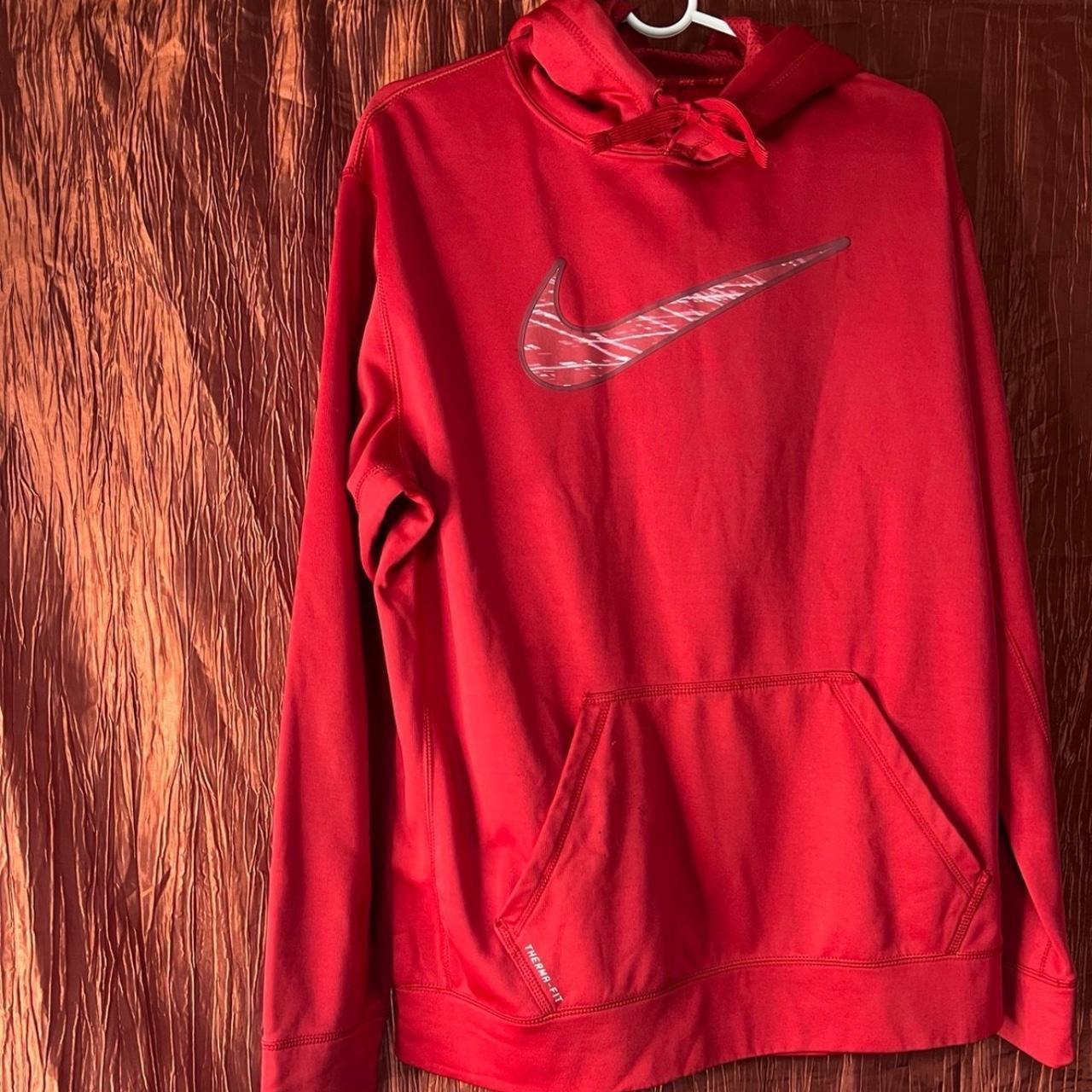 red nike sweatshirt no hood