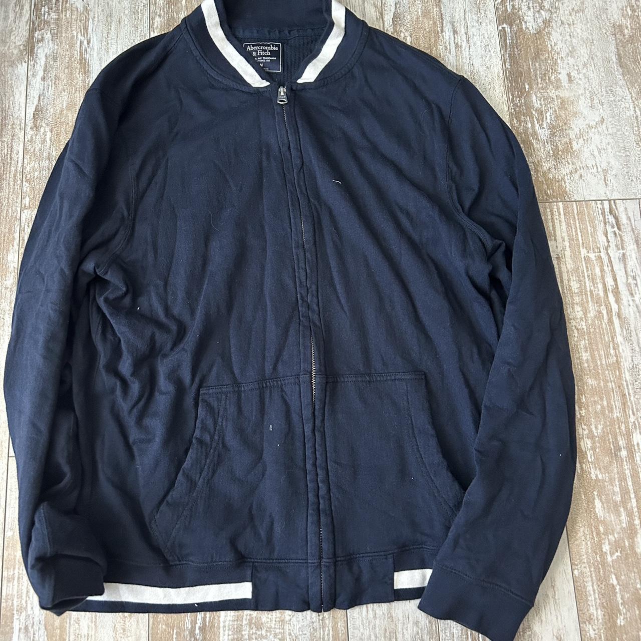 medium abercrombie zip-up jacket - Depop