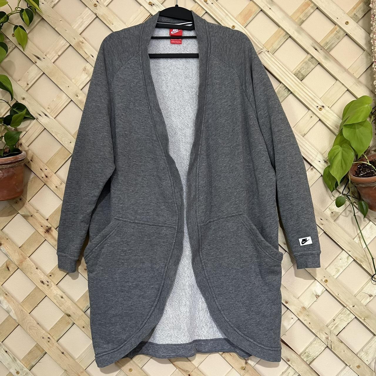 Nike Open French Terry Cardigan Grey Athleisure Cozy