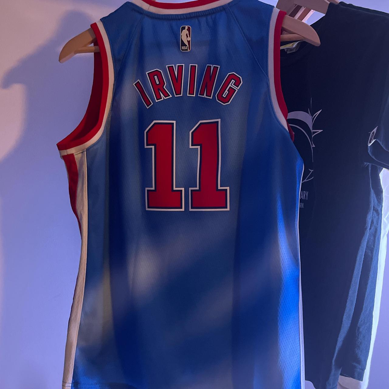 kyrie irving blue nets jersey