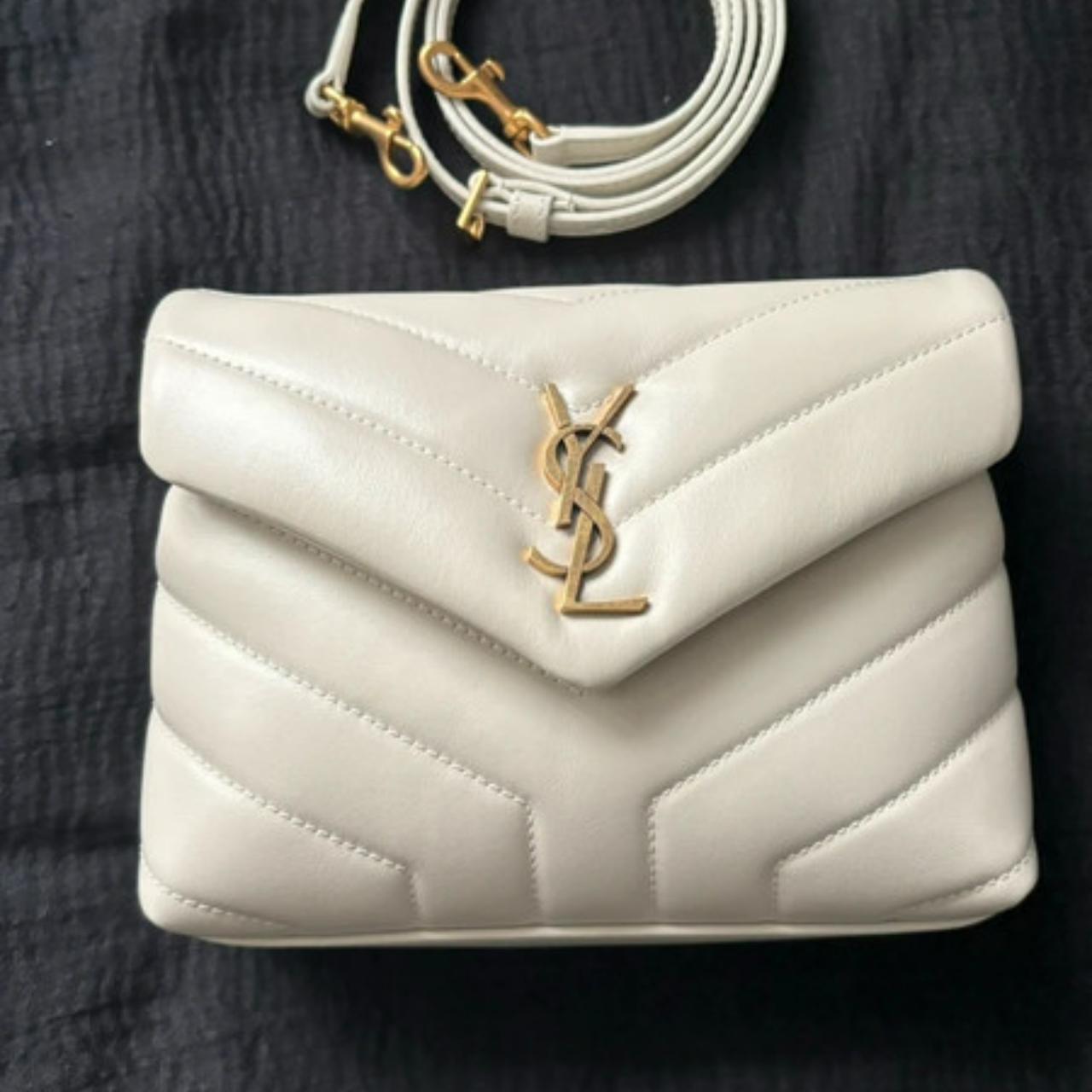 YSL ホワイト　ポシェット Yves Saint Laurent YSL White Kate Leather Crossbody Bag Pony