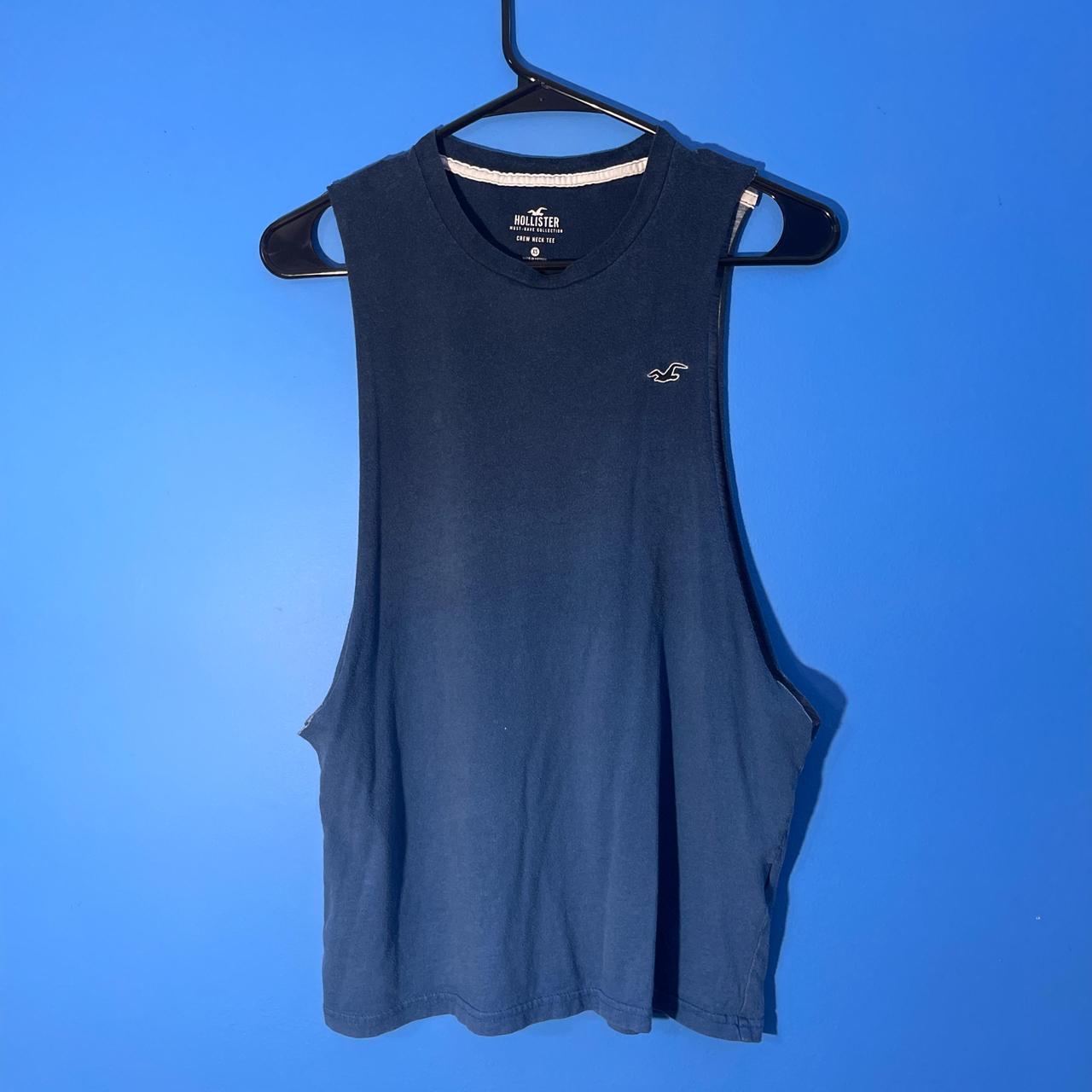 Hollister navy blue muscle tank top Depop