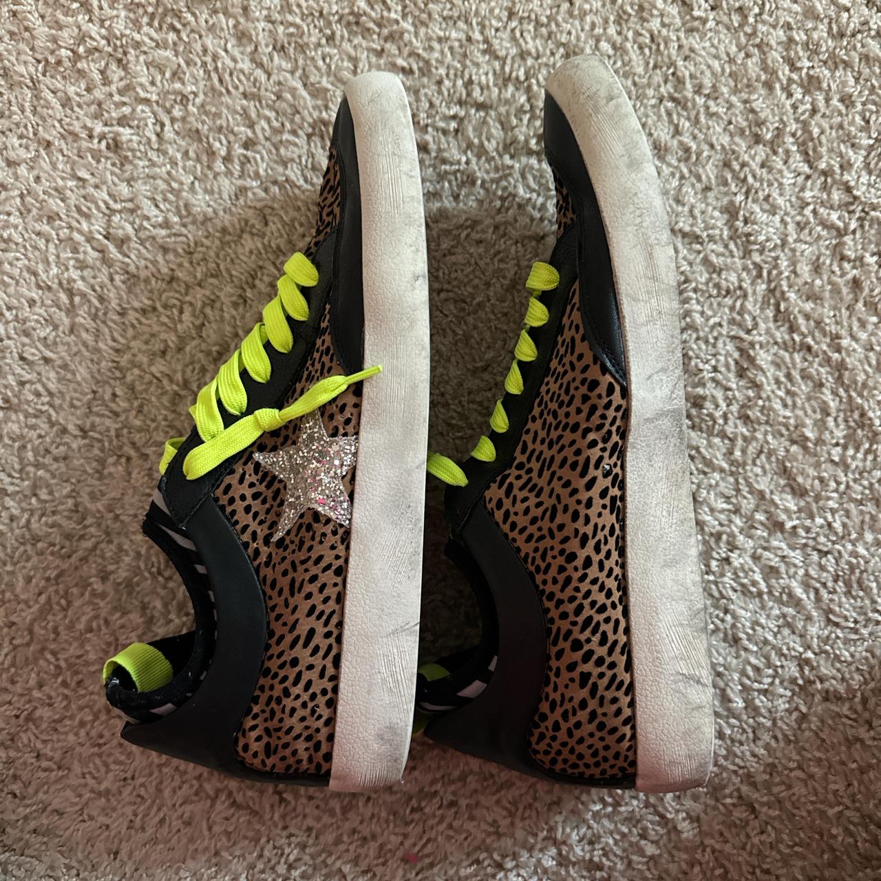 Neon Yellow Gianni Bini Leopard Sneakers Gianni Bini Glitter
