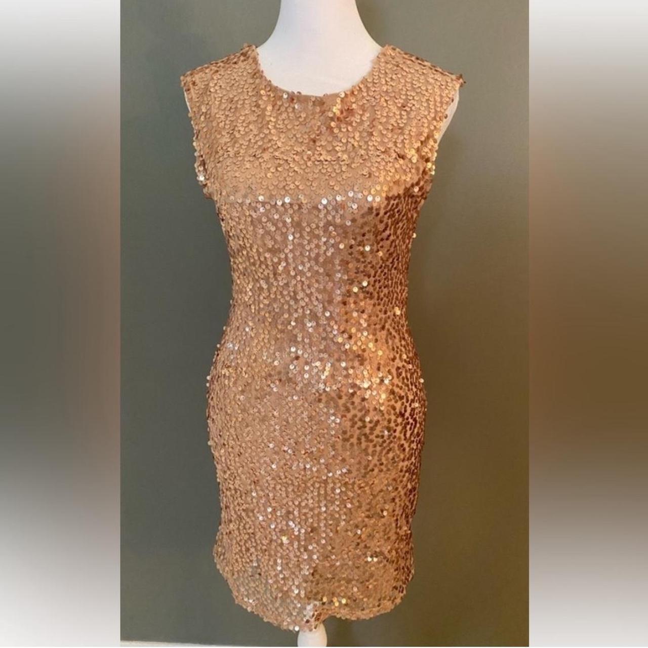 GORGEOUS Forever 21 Rose Gold Sequin Dress Add. Depop