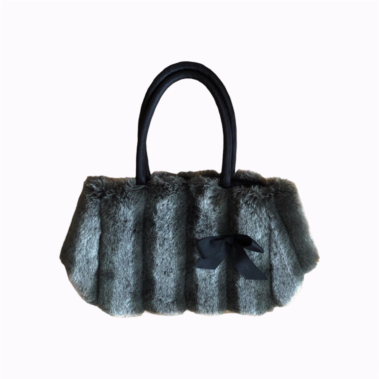 Black fur online purse