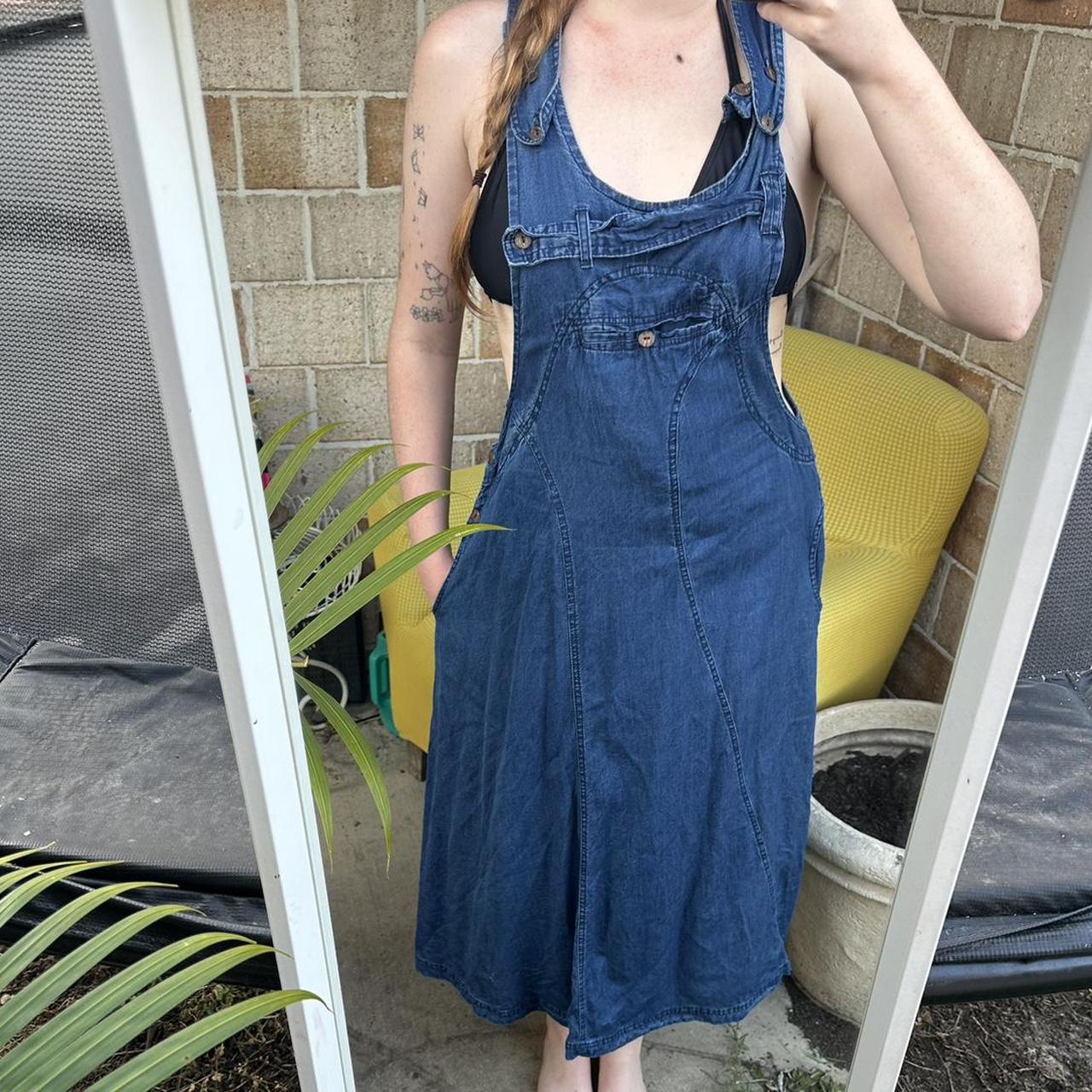 Navy overall dress best sale