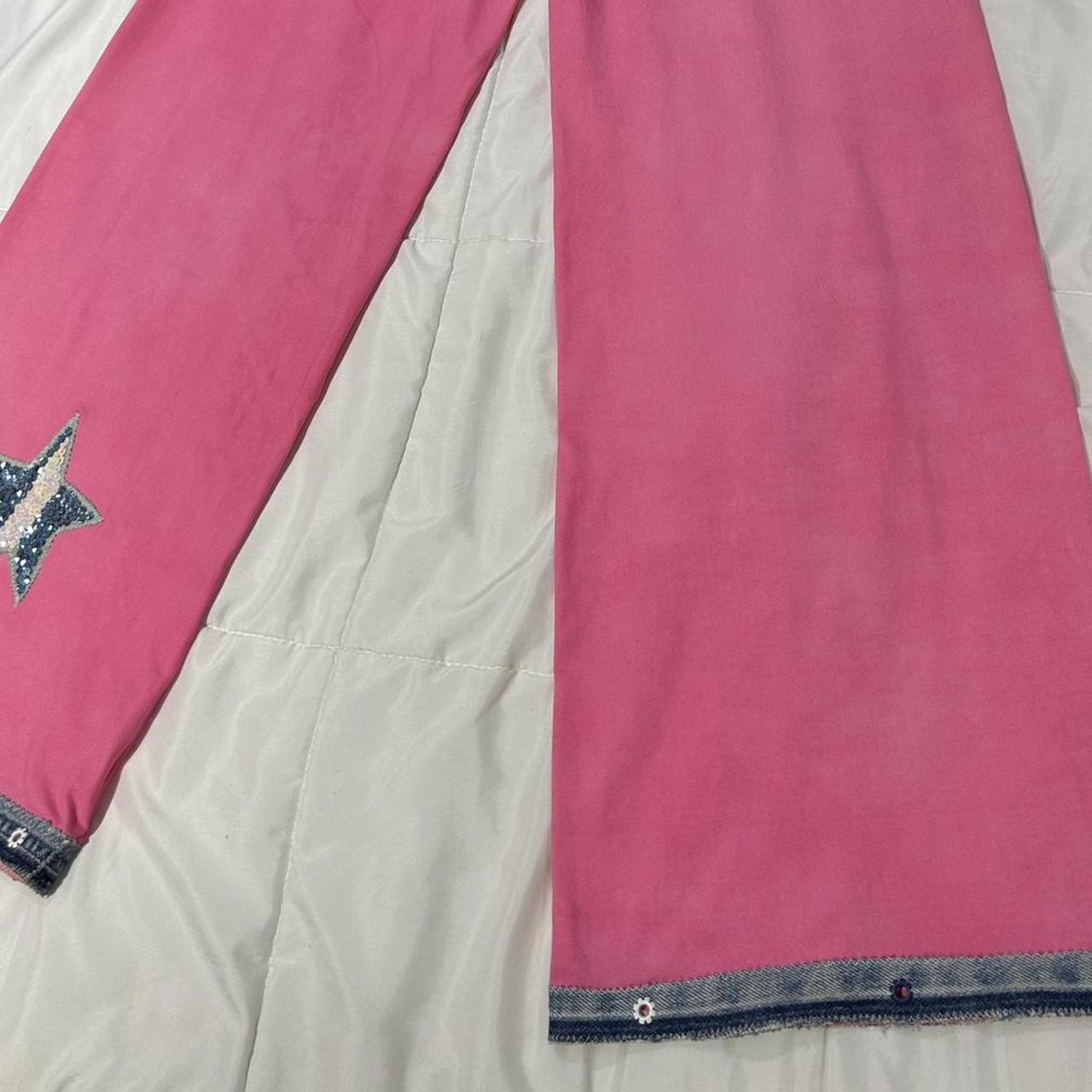 Vintage 2000s hot pink yoga pants w/ denim details