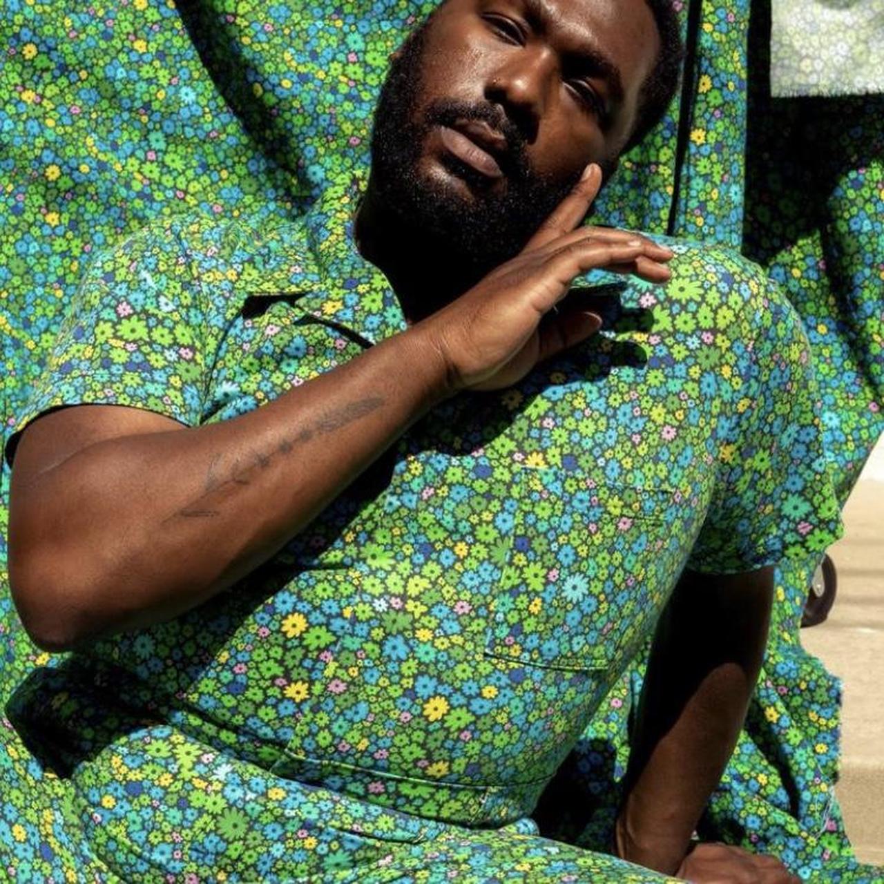 Big Bud Press original moss blossom print short... Depop