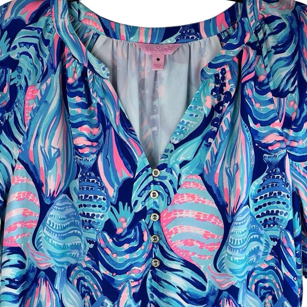 Lilly Pulitzer Brynle Dress Twilight Blue Gold. Depop