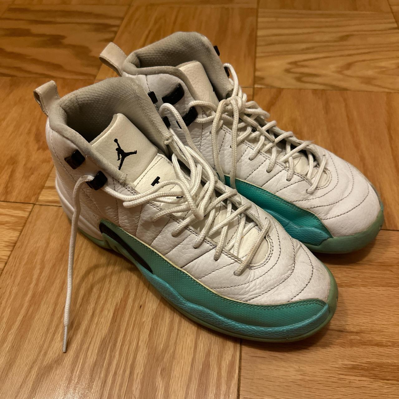 Jordan 12 Retro Light Aqua GS Size 8.5Y which. Depop