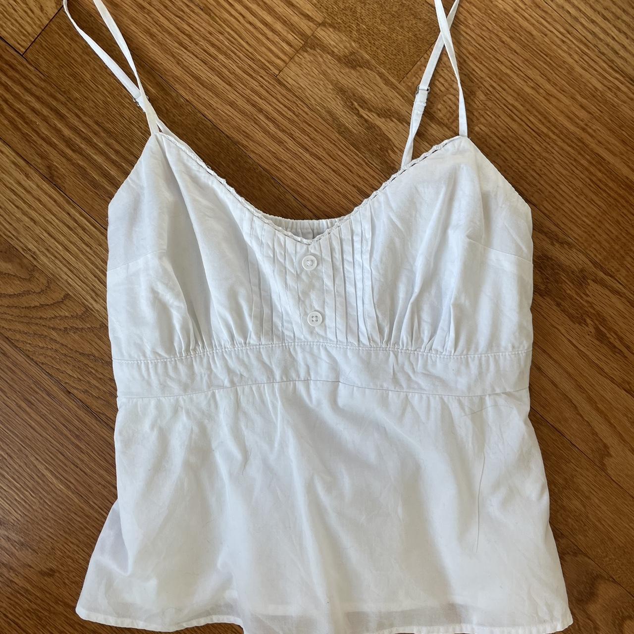 Hollister Babydoll White Summer Top Size... - Depop