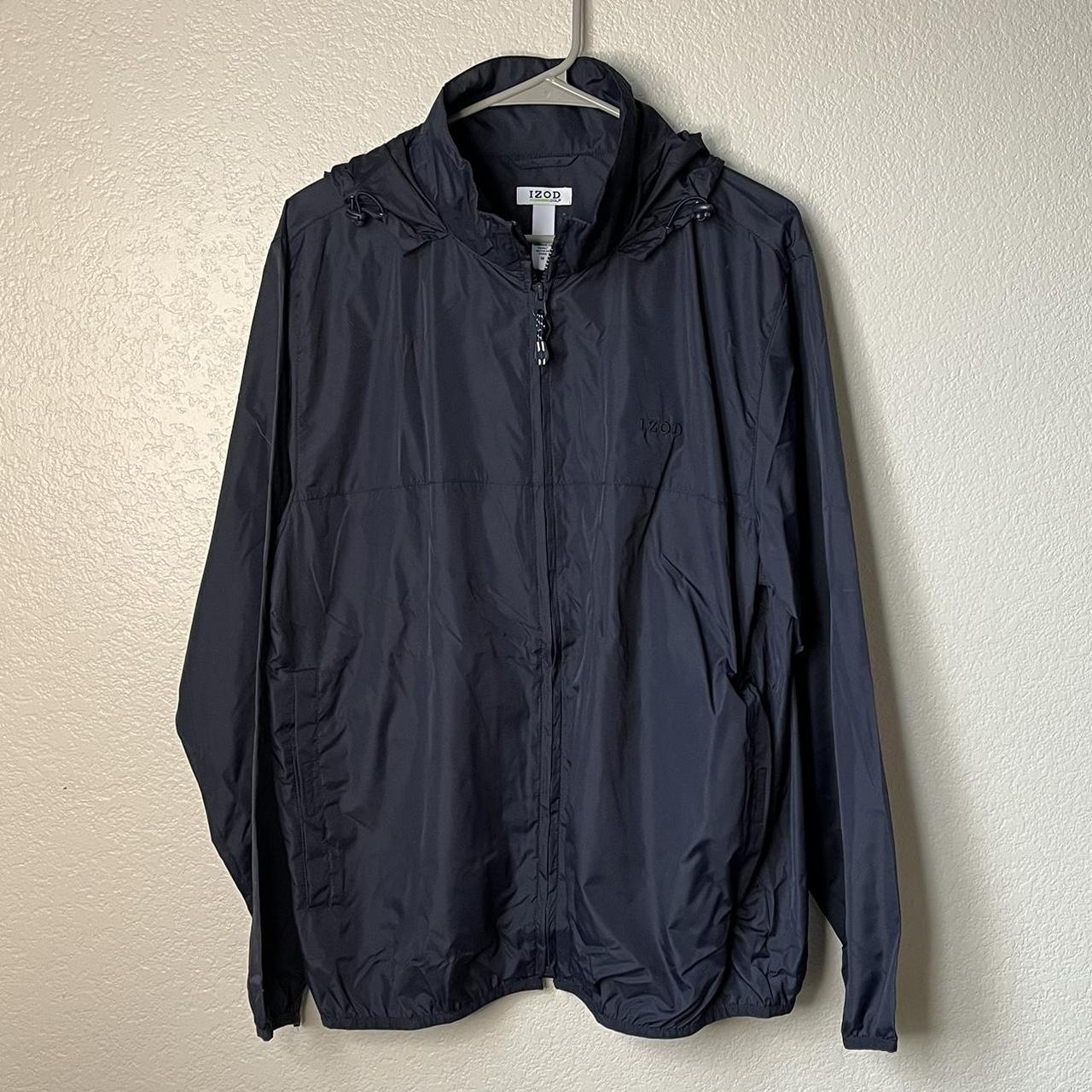 Izod Men's Navy and Blue Jacket | Depop