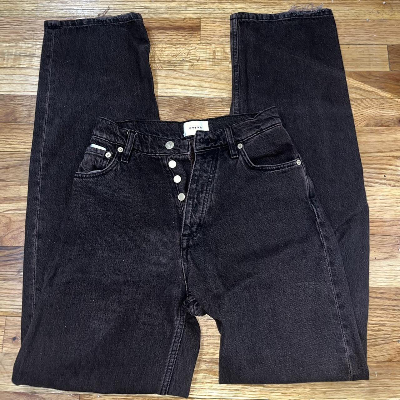 Dark purple straight leg jeans with a vintage Depop