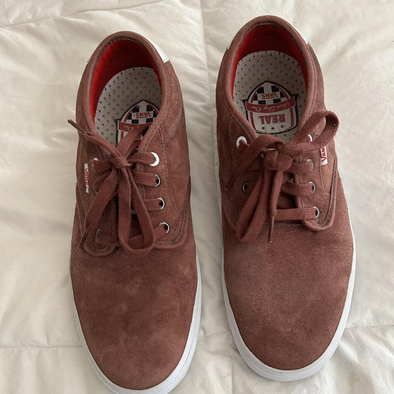 Burgundy and brown vans best sale